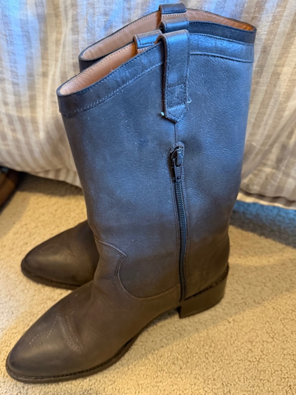 Sezane Ivana Low Boots Brown Nubuck - Size US 8 - Picture 4 of 5